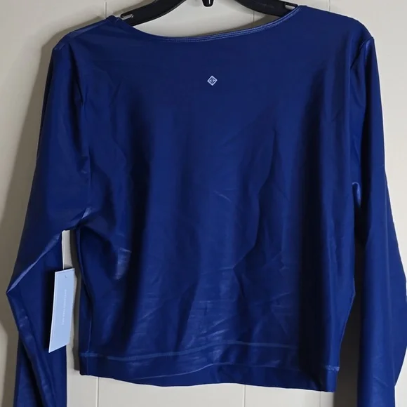 Antonio Melani Active Runched Crew Neck Long Sleeve Fitted Crop Top XL - Picture 8 of 10